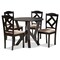 Wholesale Interrior Baxton Studio Riona Sand Fabric Upholstered and Dark Brown Finished Wood 5-Piece Dining Set
